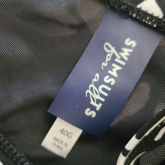 swimsuits for all padded swim top size 40G plus size black white - Picture 3 of 4